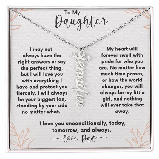 To Daughter 🌟 Personalized Vertical Name Necklace