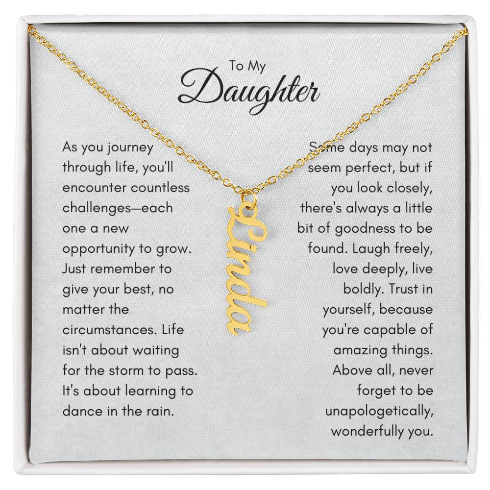 Daughter Personalized Vertical Name Necklace