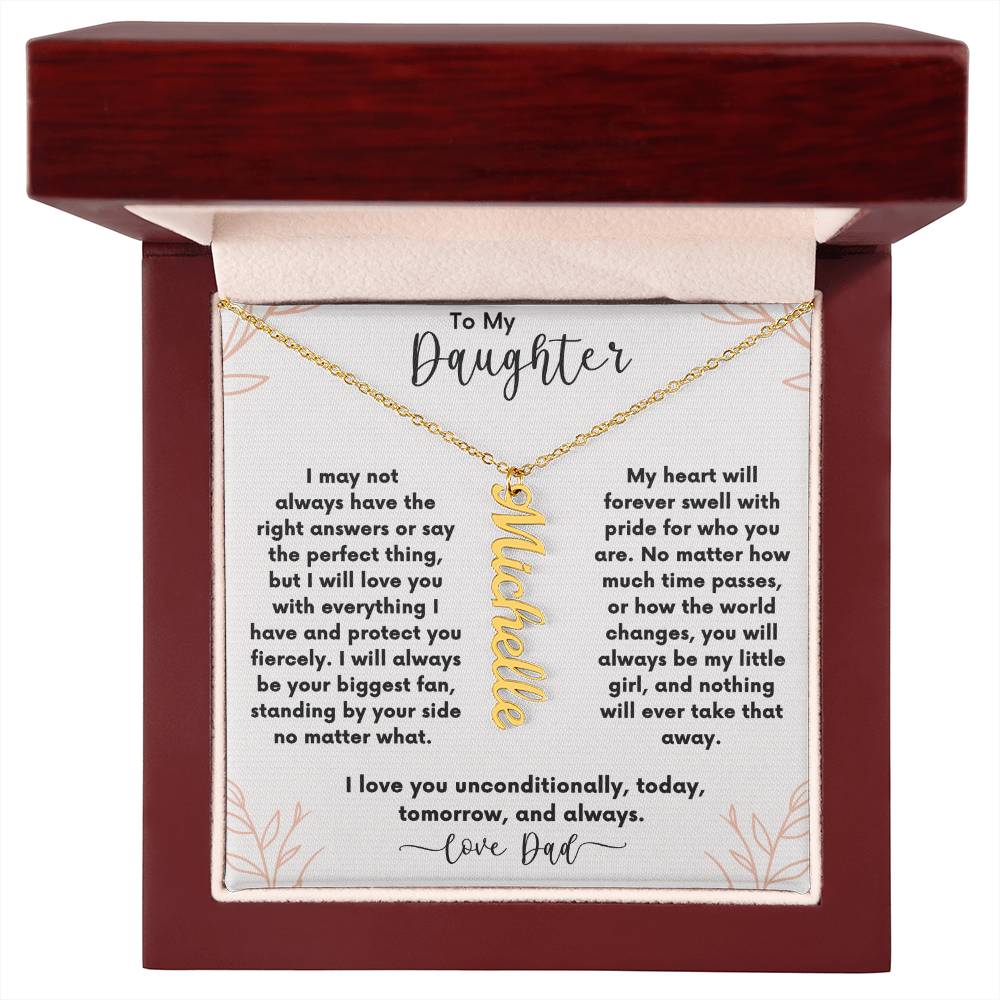 To Daughter 🌟 Personalized Vertical Name Necklace