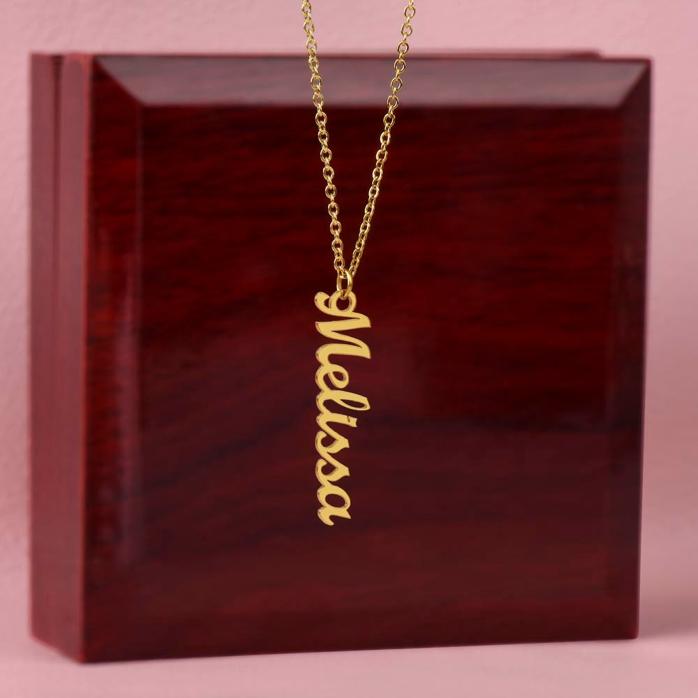 Daughter Personalized Vertical Name Necklace