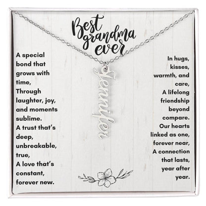 Best Grandma Ever | Personalized Grandkids Names Necklace Gift | Up to 4 Names