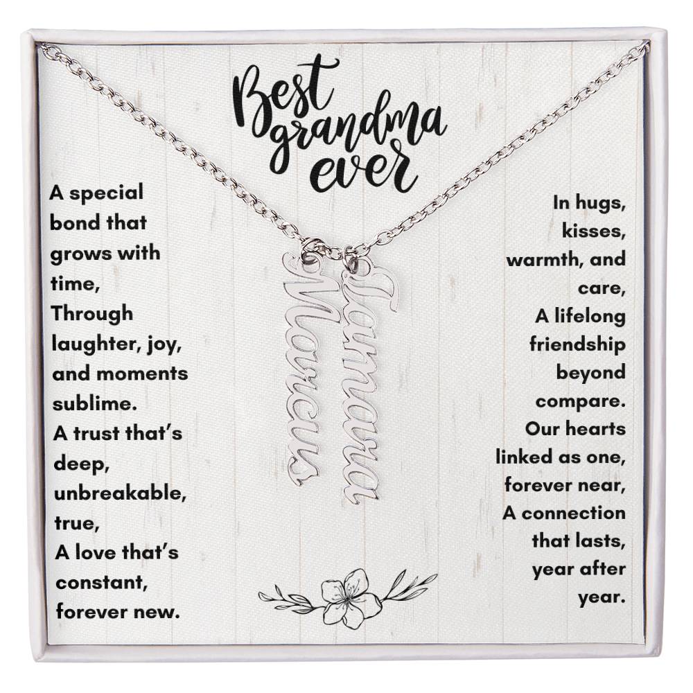 Best Grandma Ever | Personalized Grandkids Names Necklace Gift | Up to 4 Names