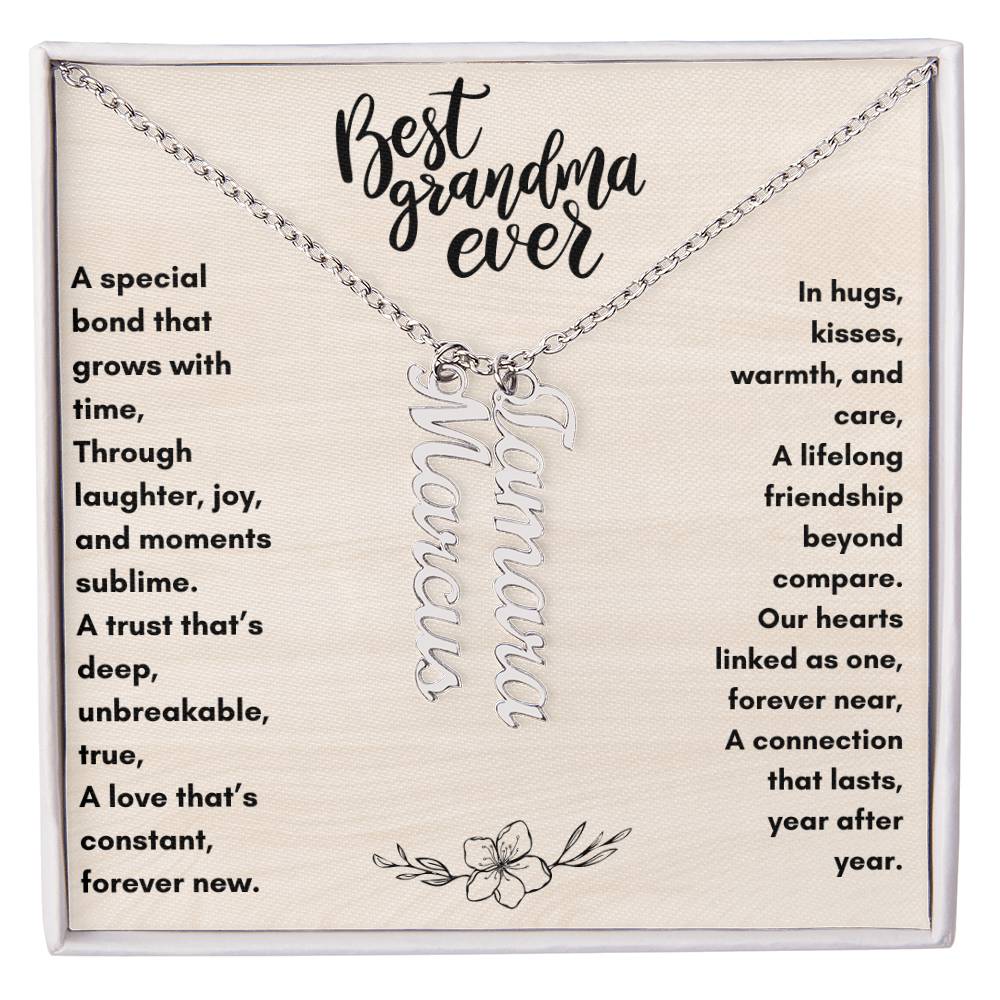 Best Grandma Ever Multiple Name Necklace | Personalize up to 4 Names