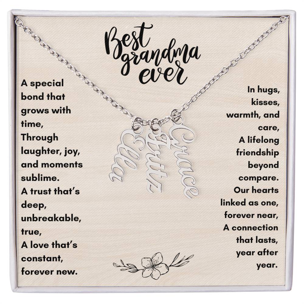 Best Grandma Ever Multiple Name Necklace | Personalize up to 4 Names