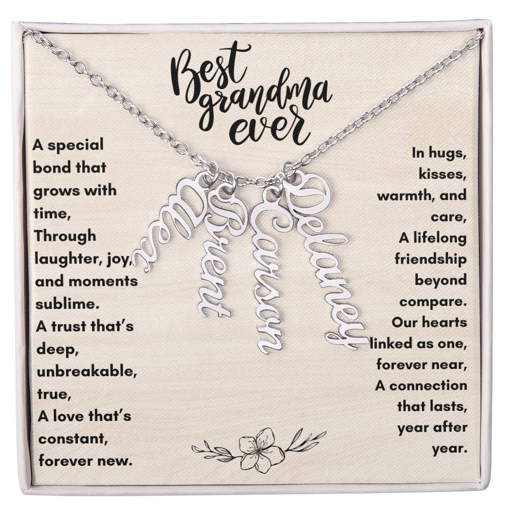 Best Grandma Ever Multiple Name Necklace | Personalize up to 4 Names