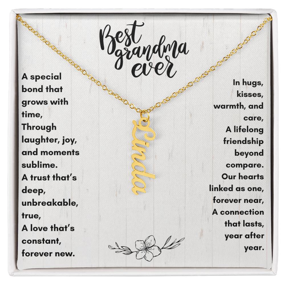 Best Grandma Ever | Personalized Grandkids Names Necklace Gift | Up to 4 Names