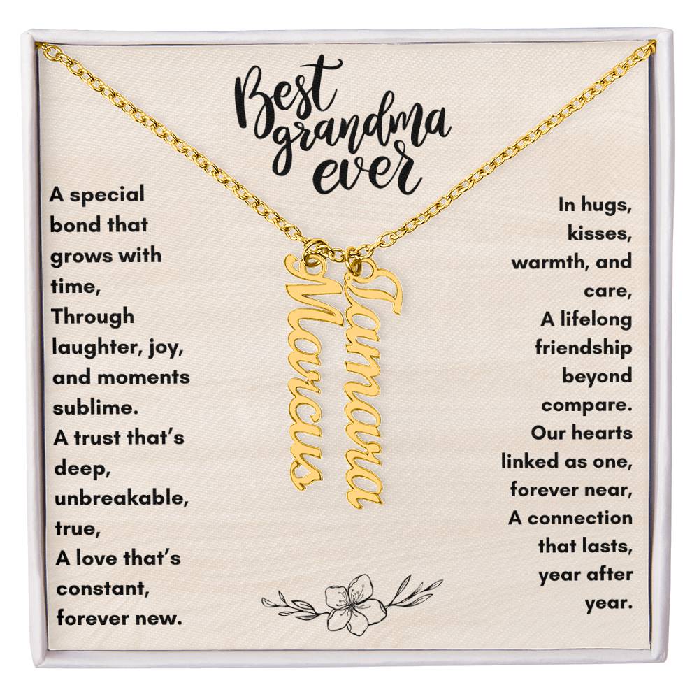 Best Grandma Ever Multiple Name Necklace | Personalize up to 4 Names