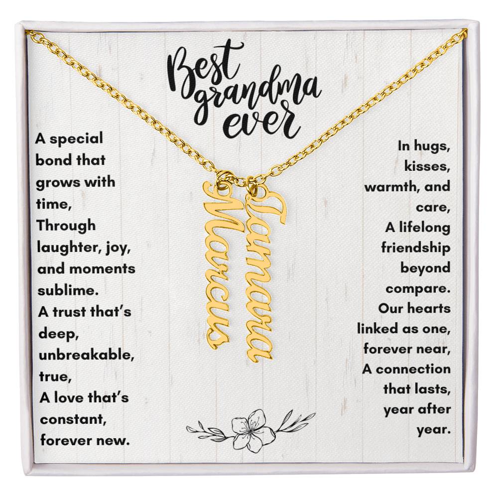 Best Grandma Ever | Personalized Grandkids Names Necklace Gift | Up to 4 Names