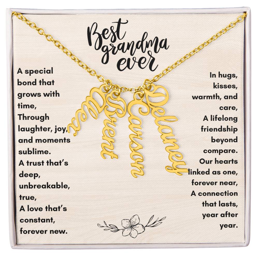 Best Grandma Ever Multiple Name Necklace | Personalize up to 4 Names