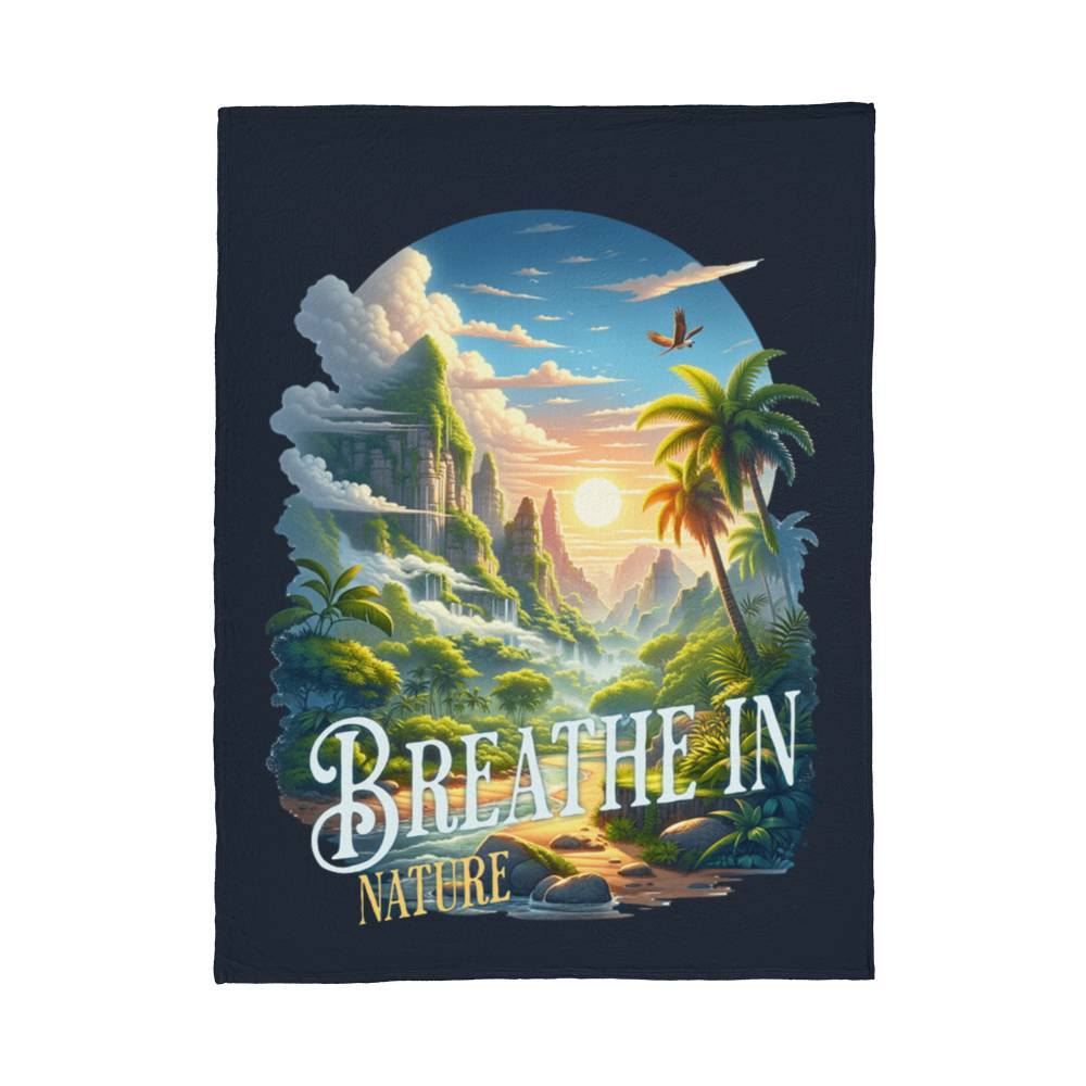 Breathe in Nature Coral Fleece Blanket