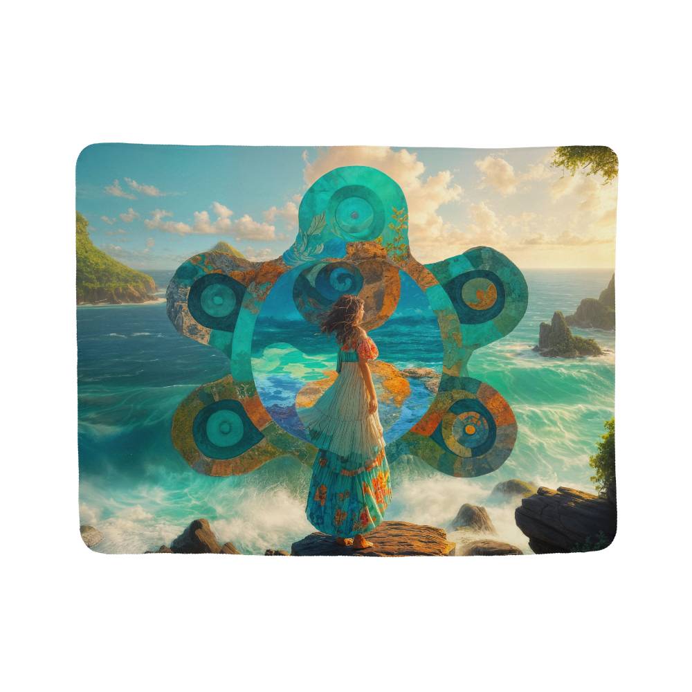 Taino Sun & Caribbean Beach Sherpa Fleece Blanket