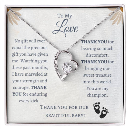 To My Love | Thank You for Our Beautiful Baby | Forever Love Necklace