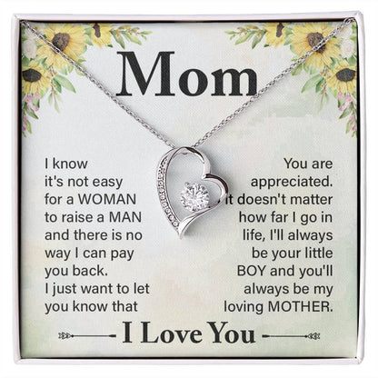 To Mom from Son heart necklace | Mother's Day | Thank You | Pendant Gift