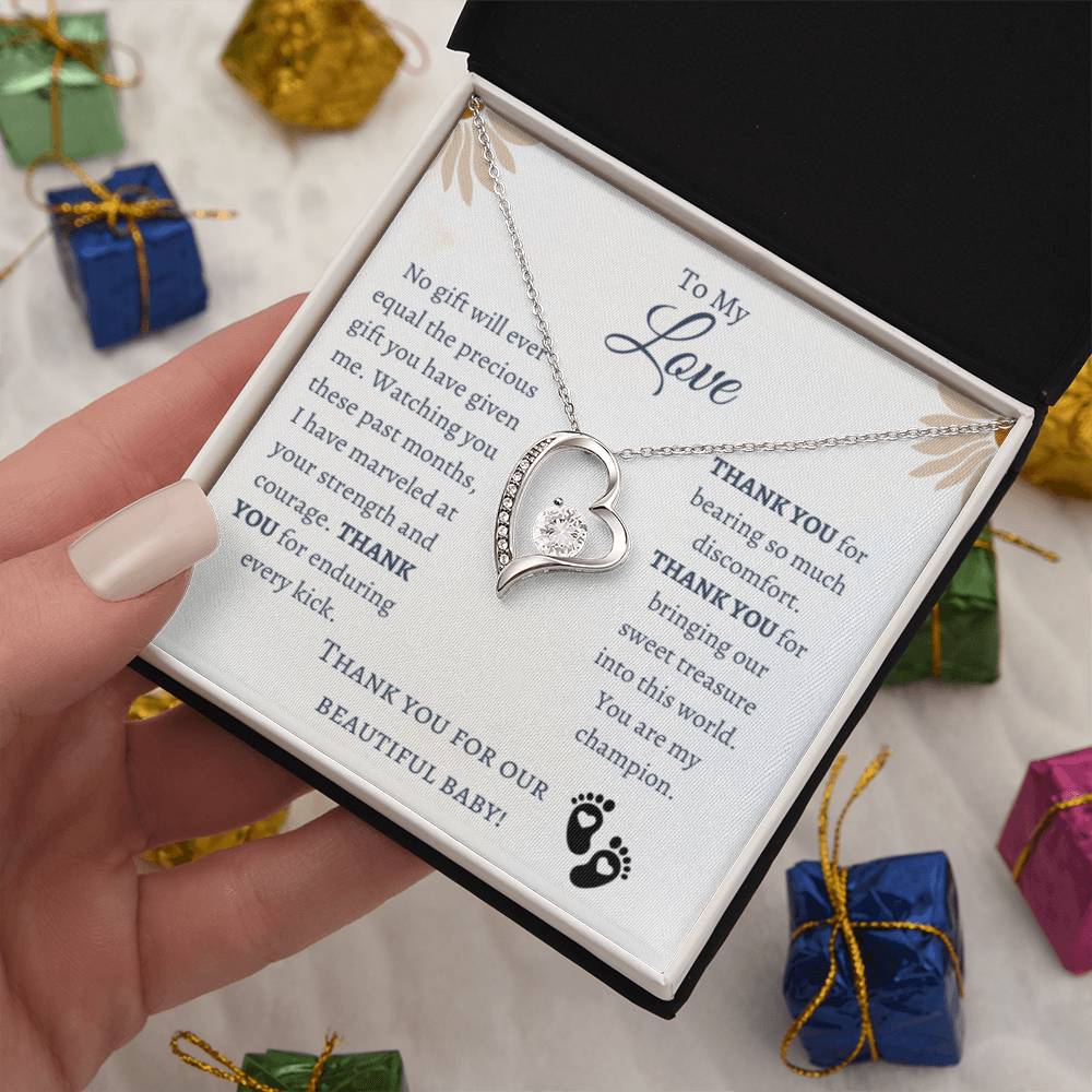 To My Love | Thank You for Our Beautiful Baby | Forever Love Necklace