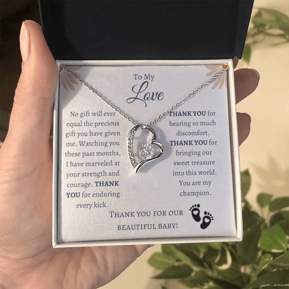 To My Love | Thank You for Our Beautiful Baby | Forever Love Necklace