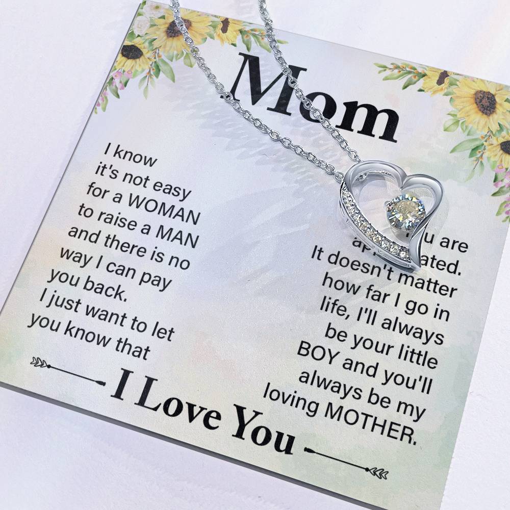 To Mom from Son heart necklace | Mother's Day | Thank You | Pendant Gift