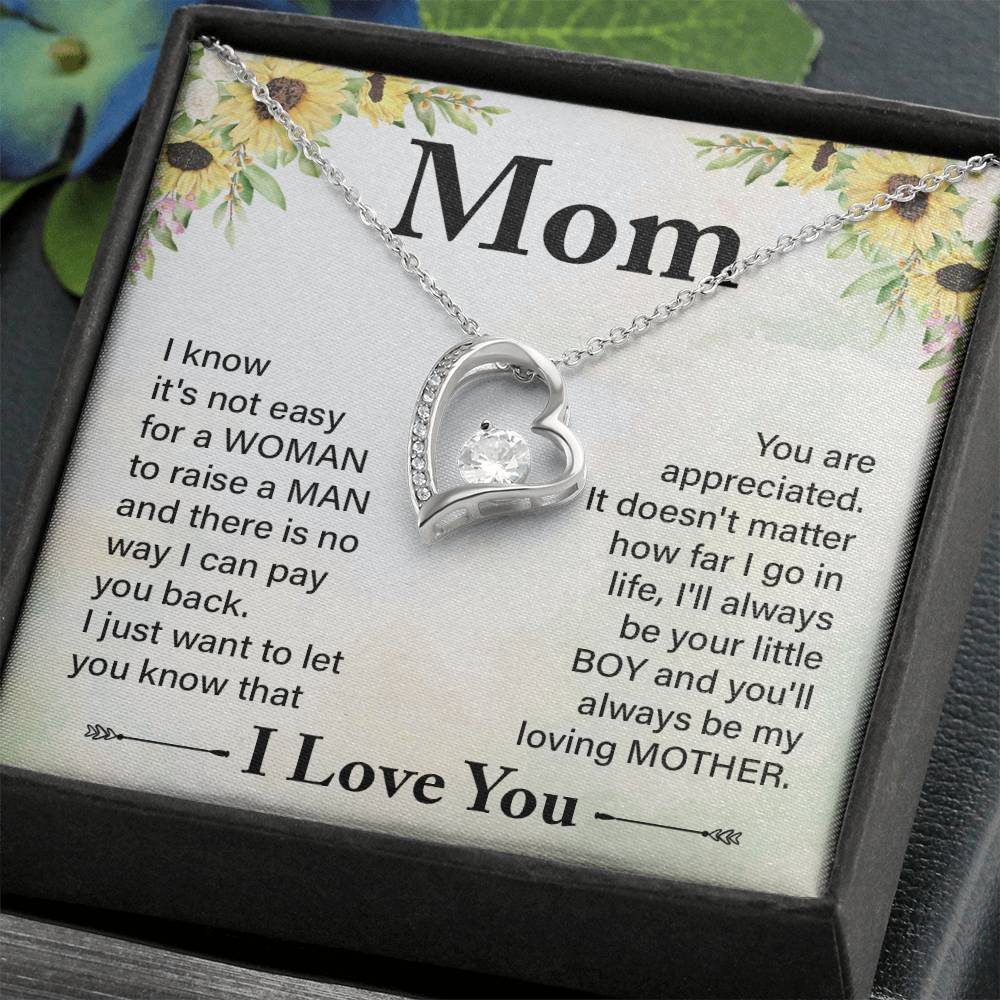 To Mom from Son heart necklace | Mother's Day | Thank You | Pendant Gift