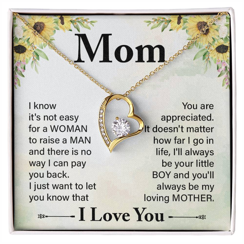 To Mom from Son heart necklace | Mother's Day | Thank You | Pendant Gift