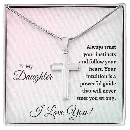 To My Daughter | Words of Wisdom | Stainless Cross Necklace Gift