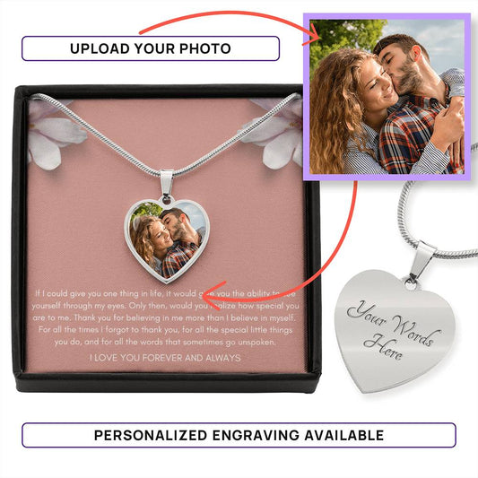 I Love You So Much | Personalized Photo Charm Necklace | Upload Your Own Photo