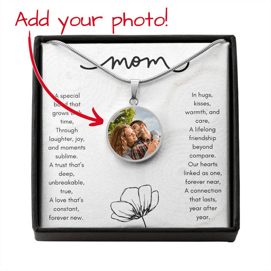 To Mom Personalized Photo Circle Necklace