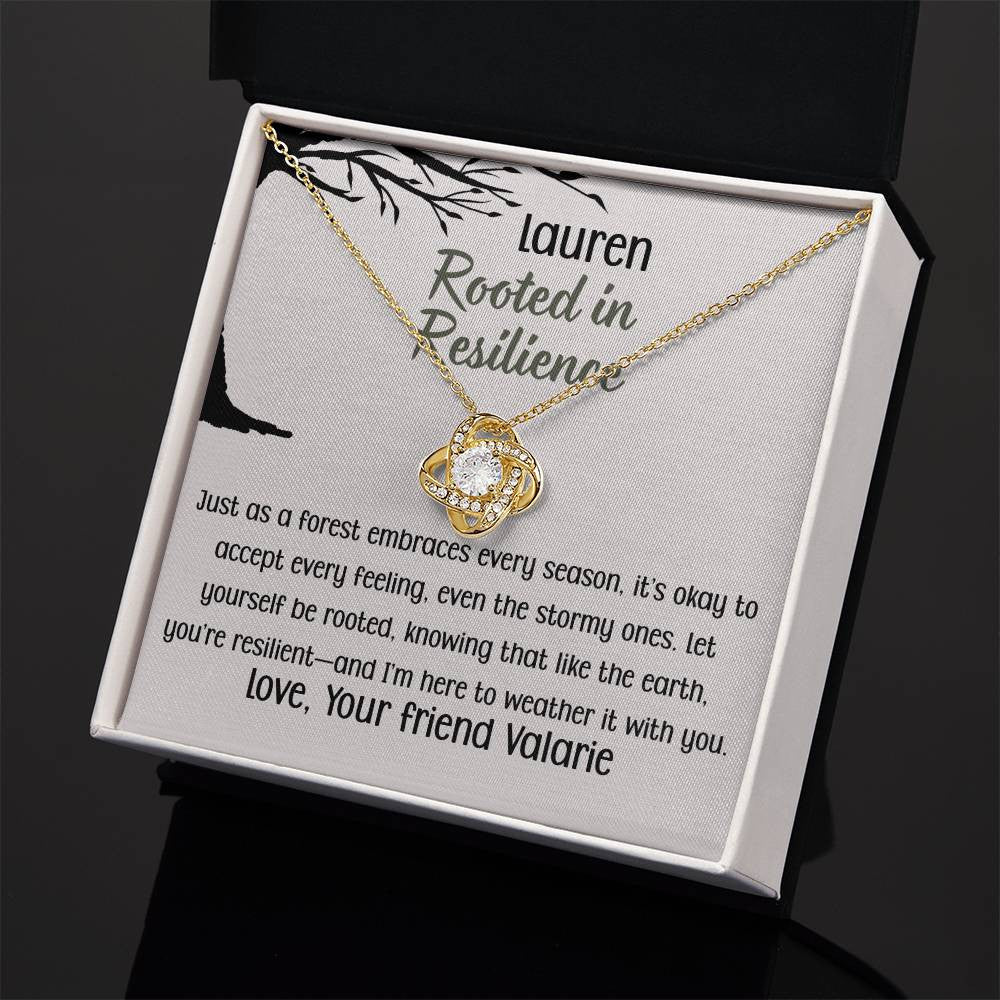 Love Knot Necklace Rooted in Resilience | Personalized Poem and Gift Box Included