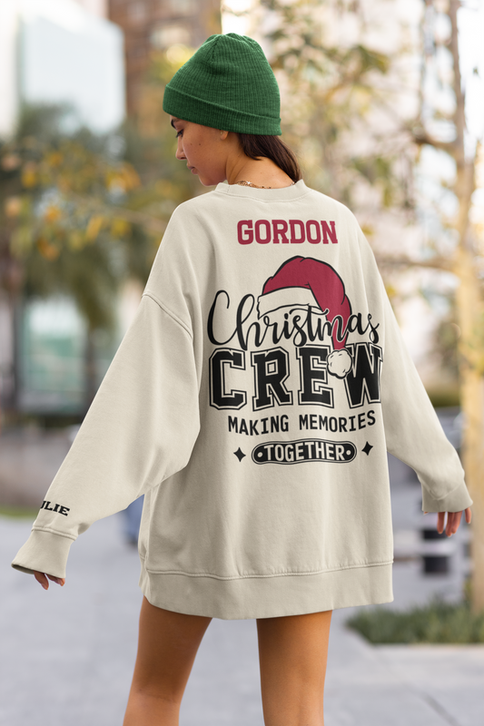 Personalized Christmas Crew | Unisex Heavy Blend™ Sweatshirt |Back and Sleeve Print