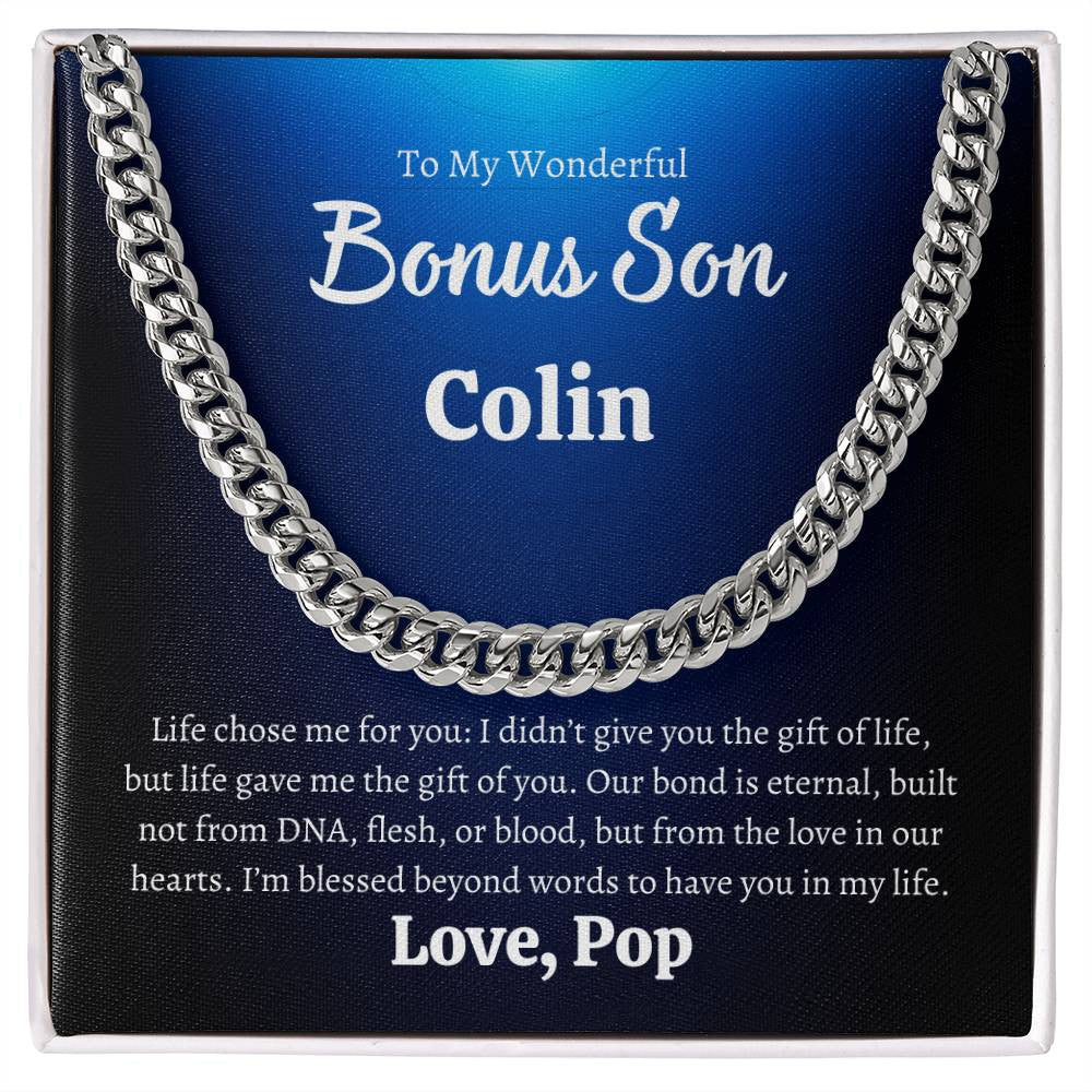 Personalized Bonus Son Cuban Link Chain | Yellow or Silver