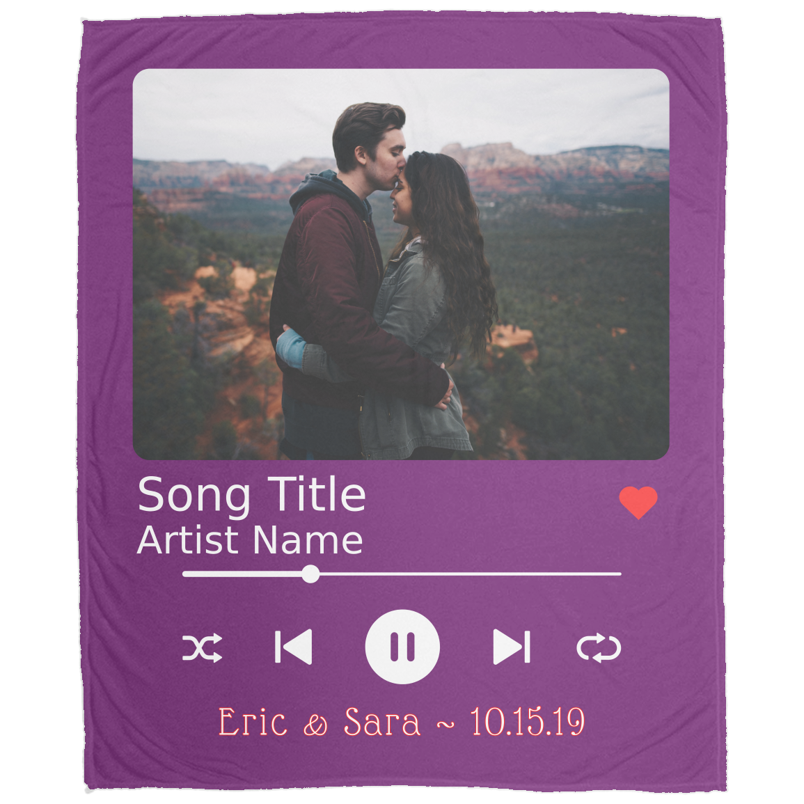 Personalized Music Player Fleece Blanket - The Ultimate Cozy Gift for Couples