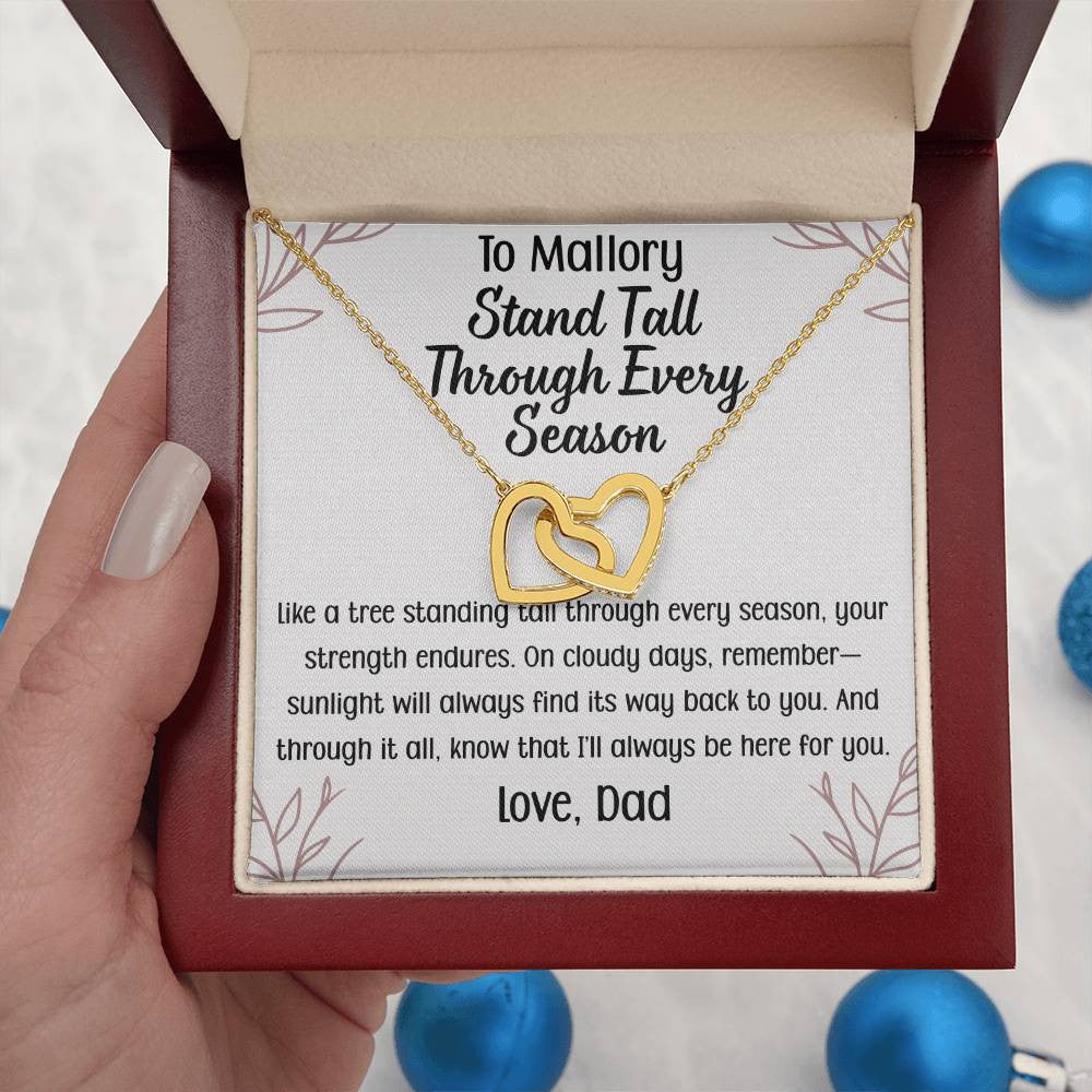 Personalized Message of Encouragement | Interlocking Hearts Necklace Stand Tall | Poem and Gift Box Included