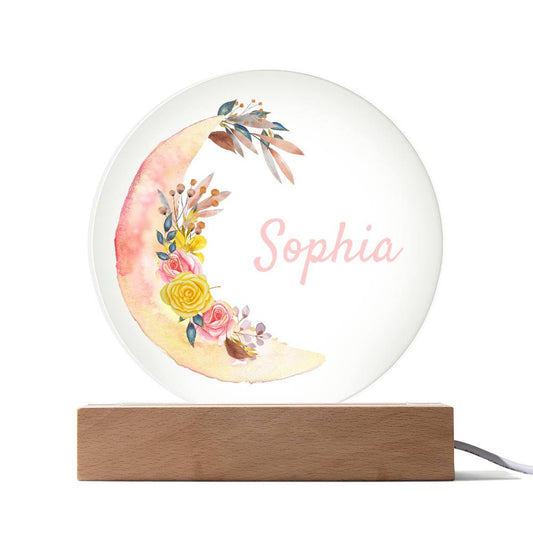 Baby Girl Gift | Personalized Night Light for Kids | Custom Night Light | Infant Gift | Personalized Lamp | Name Night Light Acrylic Circle Plaque