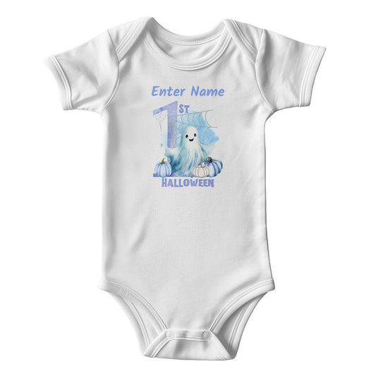 Personalized 1st Halloween Blue | Gerber ONESIES® BRAND SHORT SLEEVE BODYSUITS Front Print