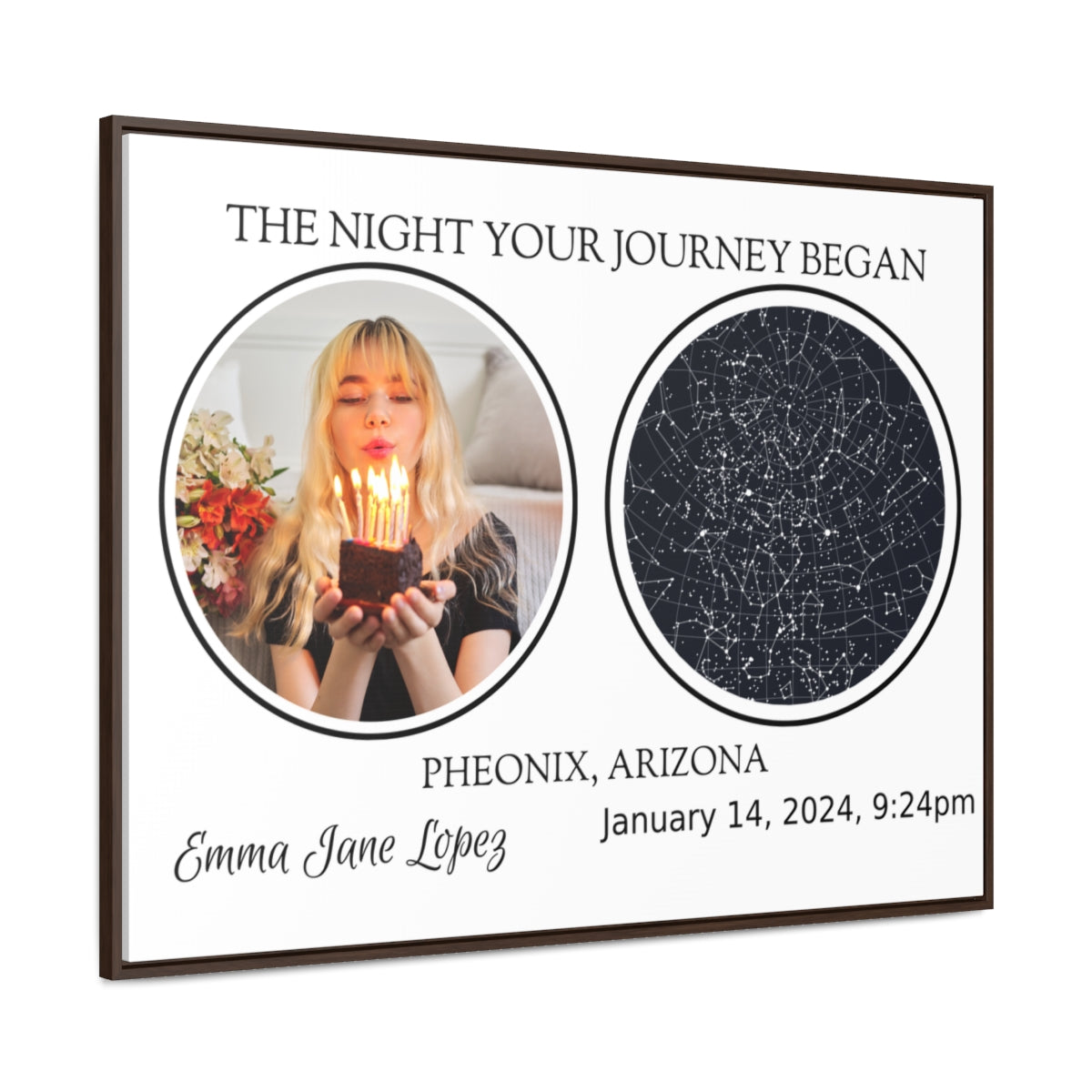 BIRTHDAY "The Night Your Journey Began"🌟 Celebrate Life’s Special Moments with a Personalized Star Map Canvas 🌟