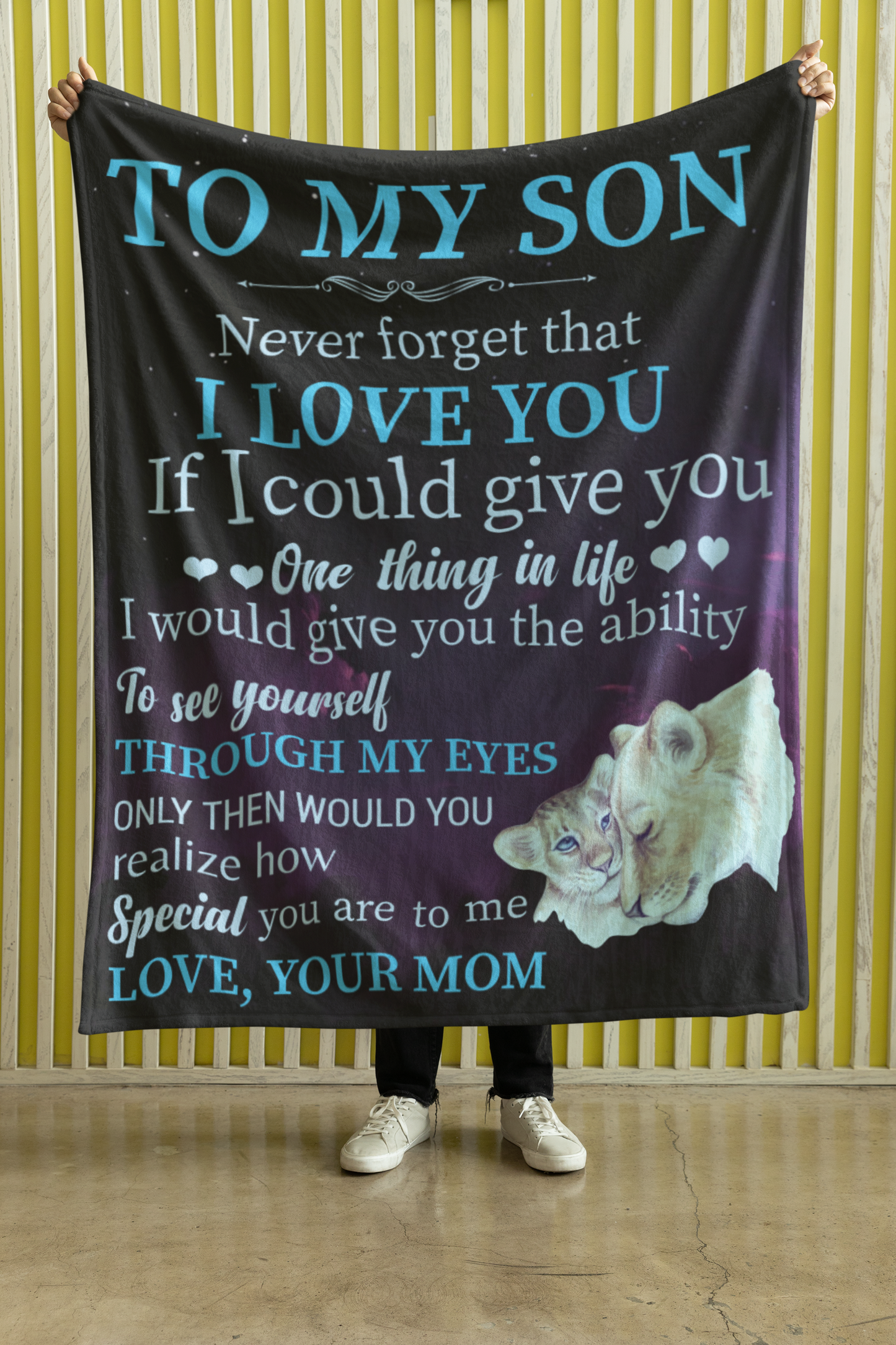 To My Son From Mom | Velveteen Plush Blanket