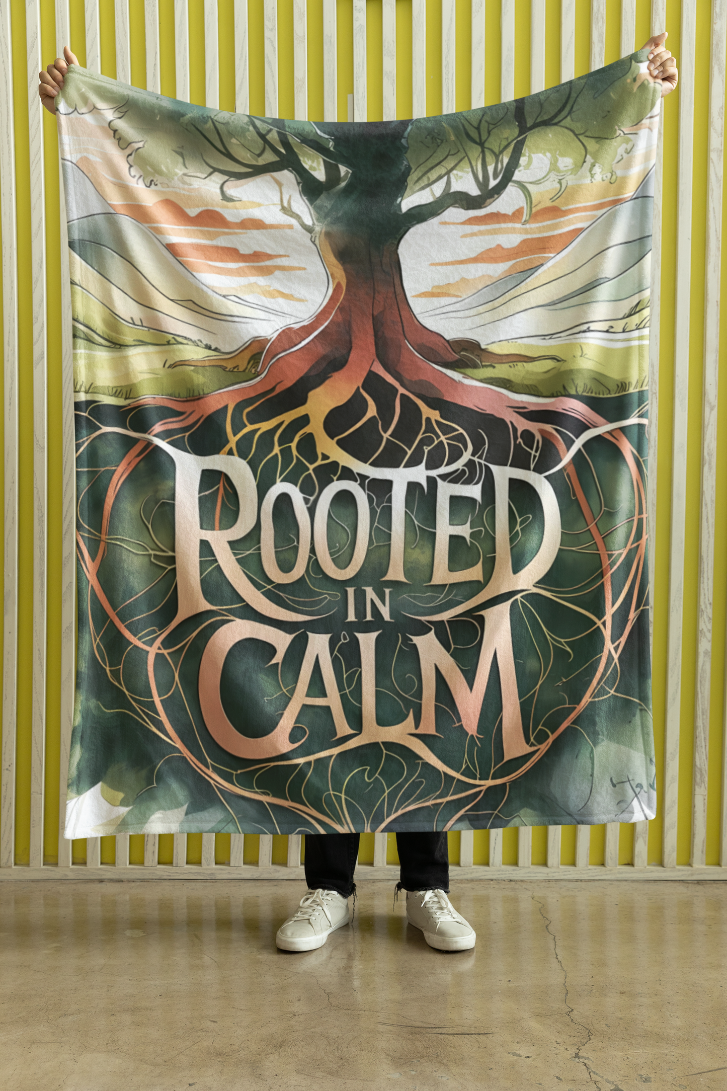 "Rooted in Calm" Plush Velveteen Blanket