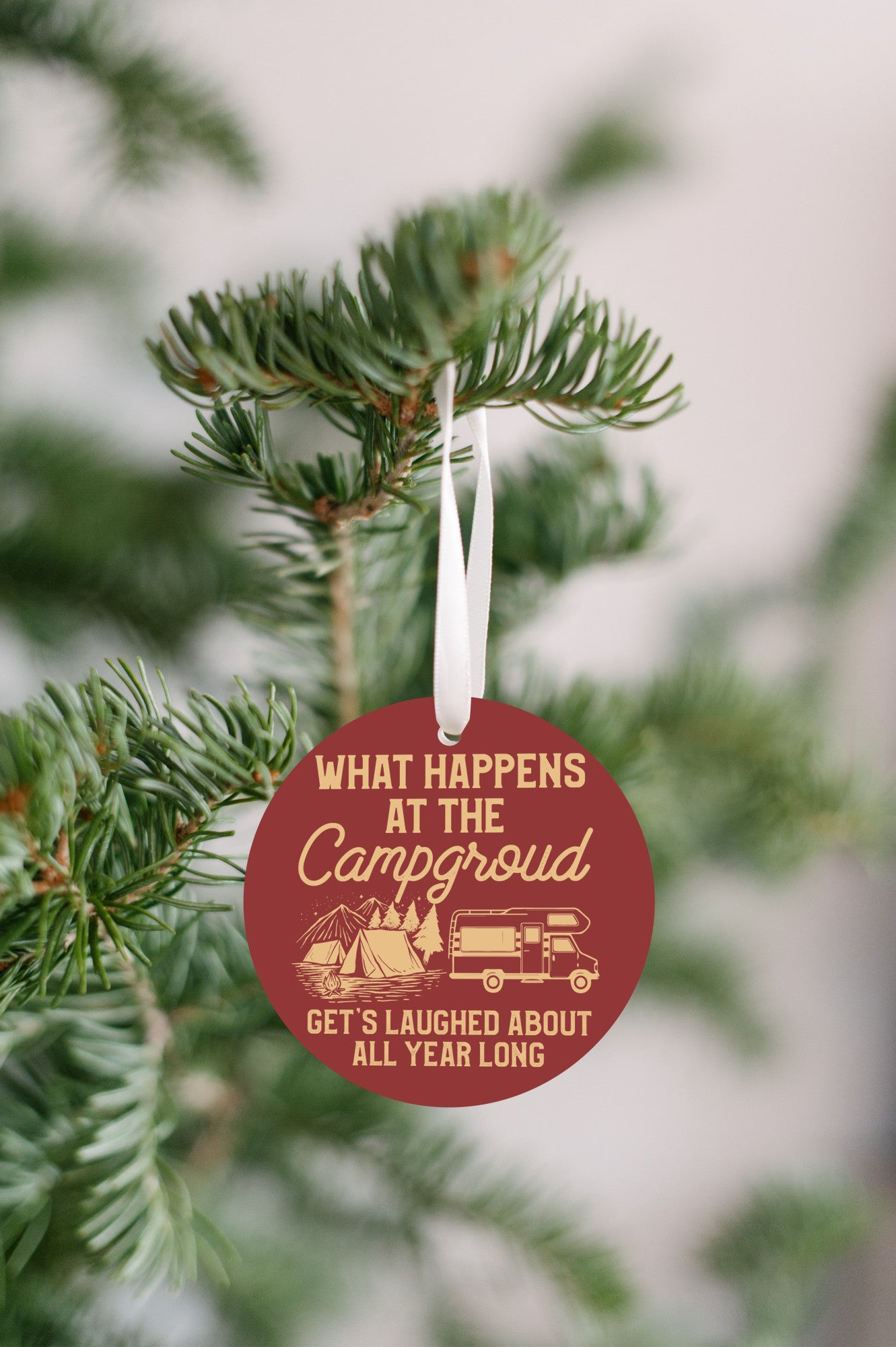 What happens at the Campground | Funny Ornament