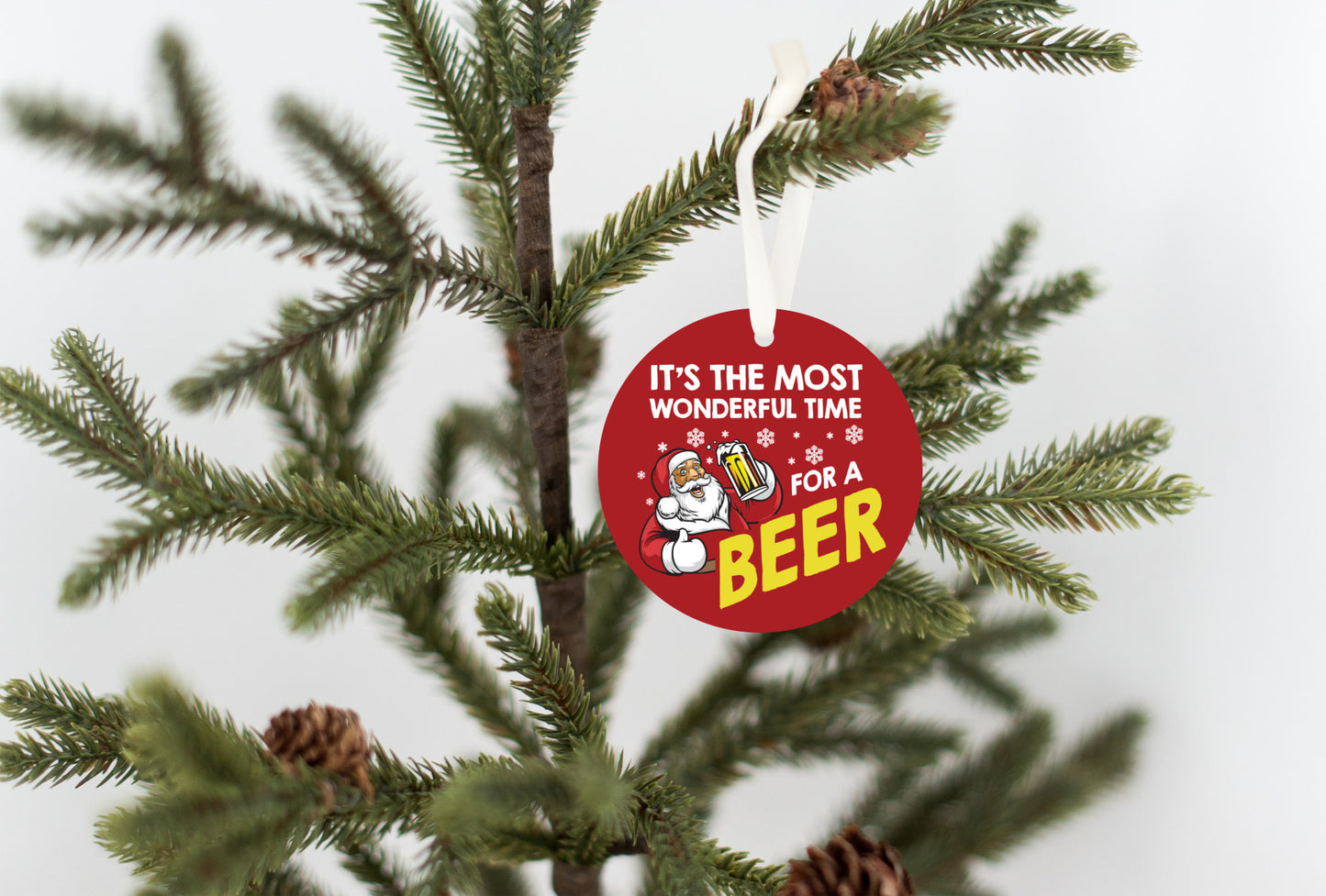 It’s the Most Wonderful time for a Beer | Funny Christmas Santa Ornament