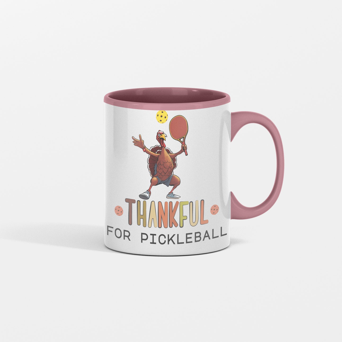 "Thankful for Pickleball" Funny Turkey Mug - Perfect for Thanksgiving & Pickleball Fans