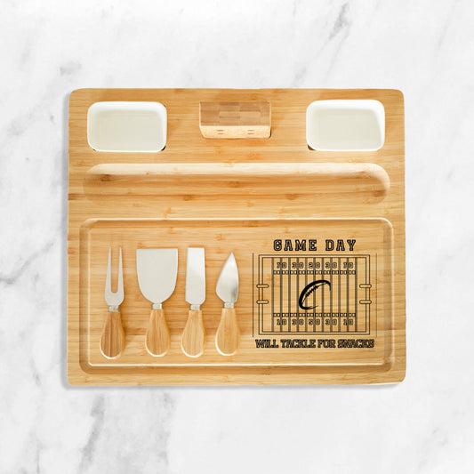 GAME DAY CUTTING BOARD | WILL TACKLE FOR SNACKS | Bamboo Cutting Board