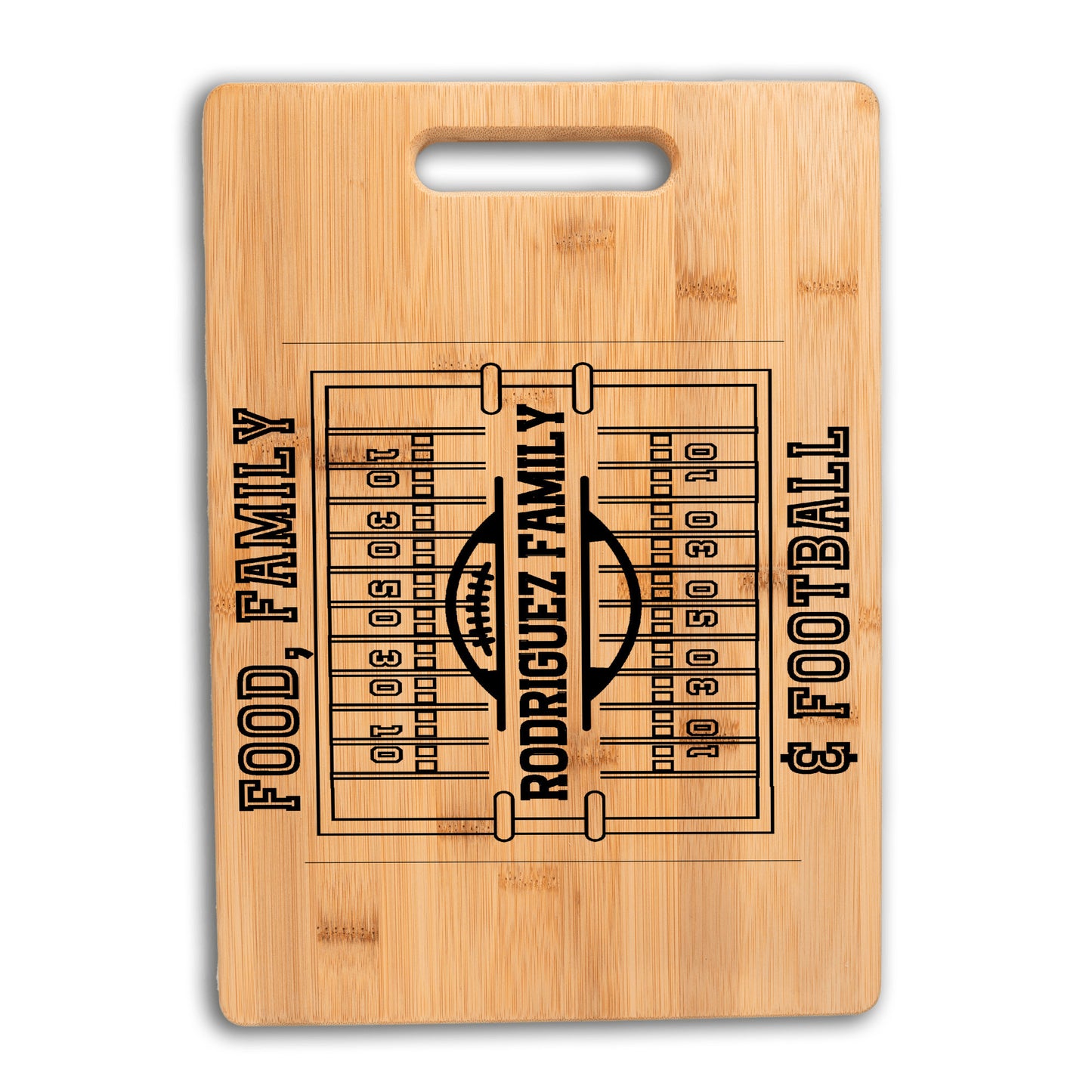 Food, Family, Football Personalized Cutting Board