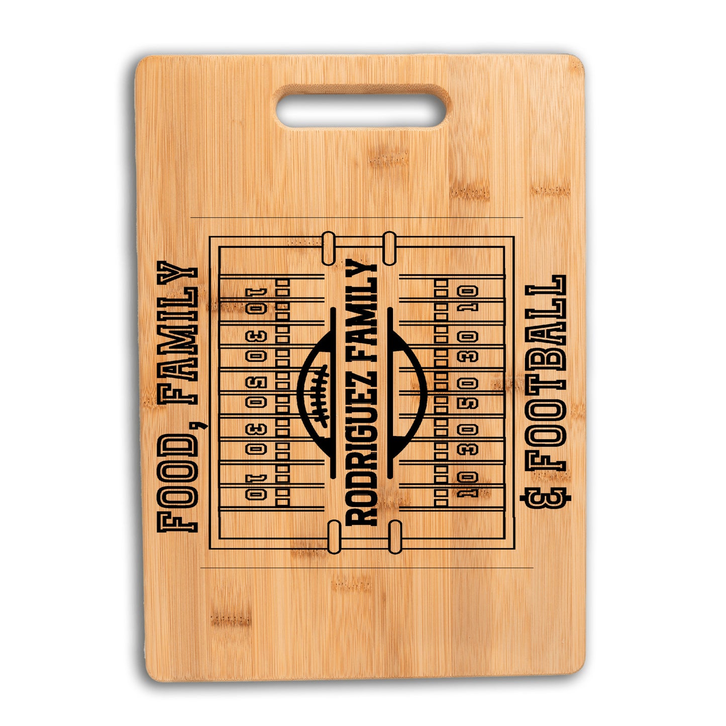 Food, Family, Football Personalized Cutting Board