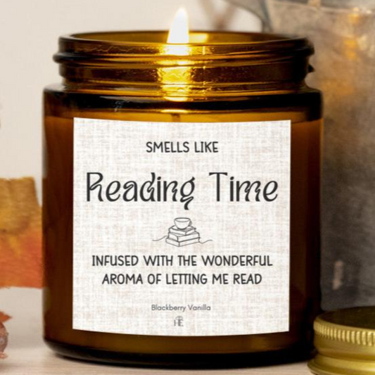 READING TIME CANDLE | LET ME READ | FUNNY HUMOR GIFT | CHRISTMAS GIFT BIRTHDAY GIFT BOOK LOVERS