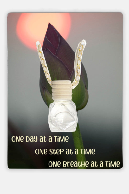 One Day at a Time, One Step at a Time, One Breath at a Time | Flower Bud | Hanging Mood Diffuser | Lavender