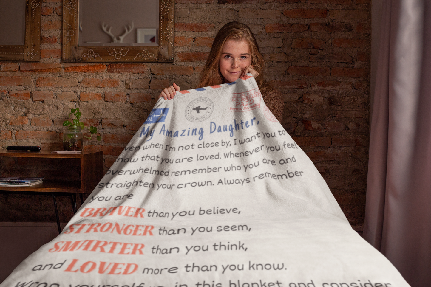 Send Your Love Across the Miles – Personalized Airmail Blanket, 50" x 60"